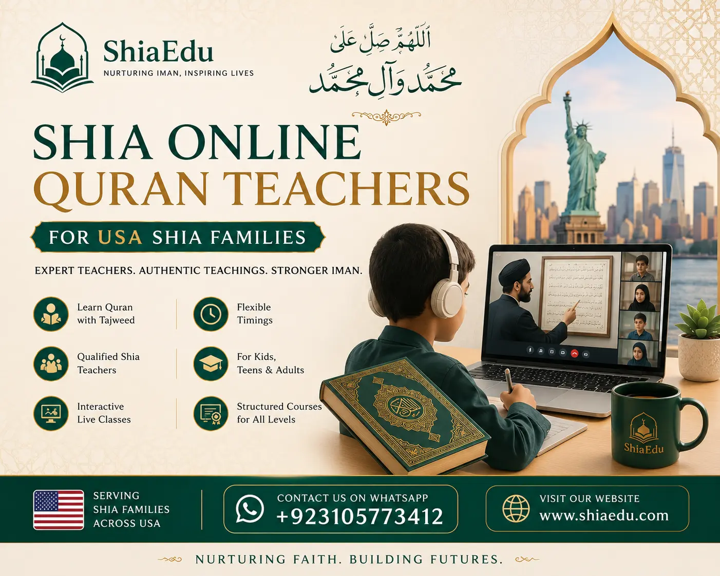 ShiaEdu Global Shia Quran Centre — Certified Shia Quran Teachers Serving Texas, California, New York and Cities Across the USA