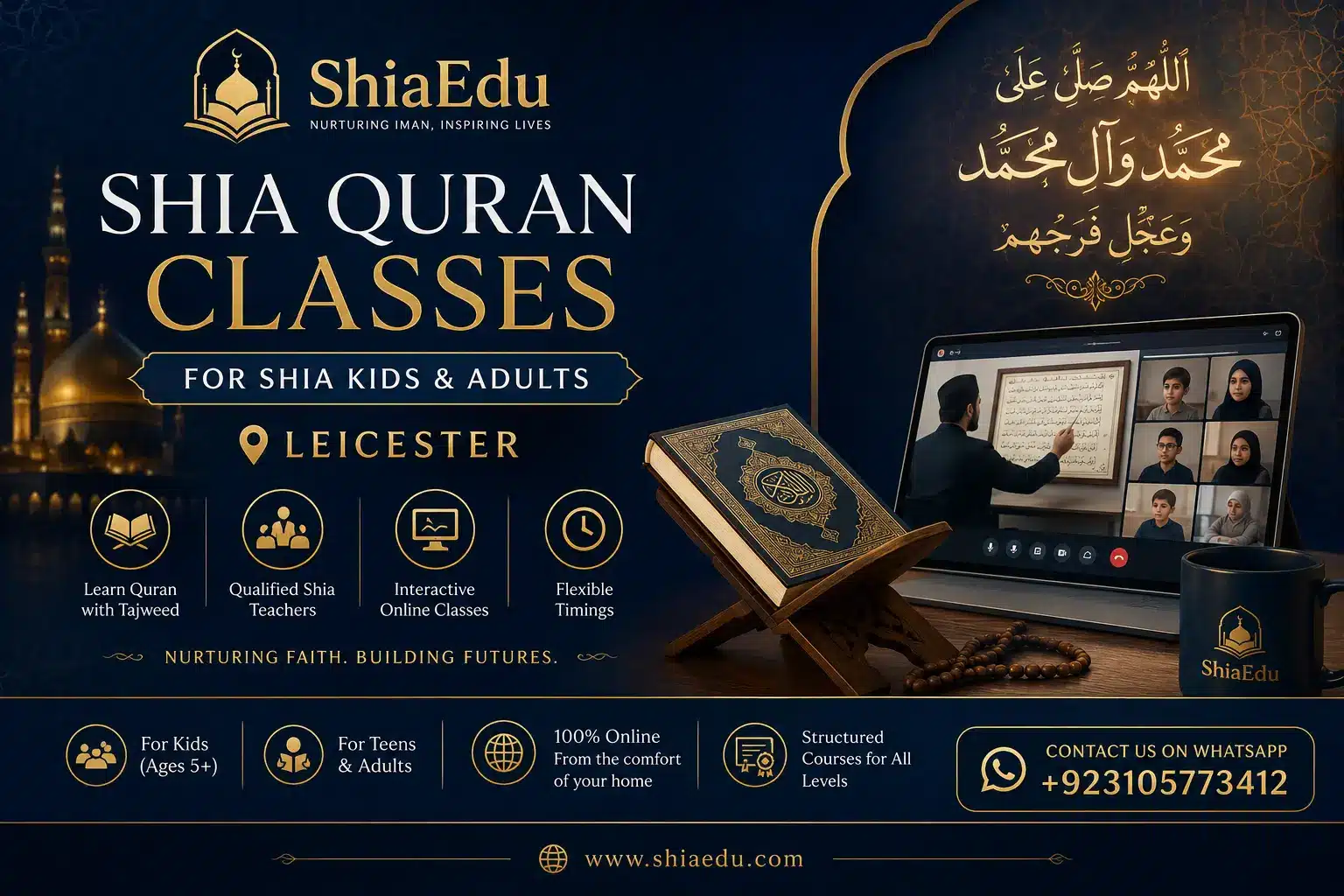 Shia Online Quran Academy teacher working one-to-one with a student in Leicester — ShiaEdu