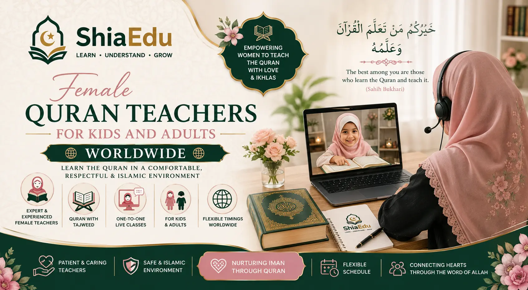 Female Shia Quran Teachers Online | Certified Female Shia Tutors for Kids and Women | ShiaEdu